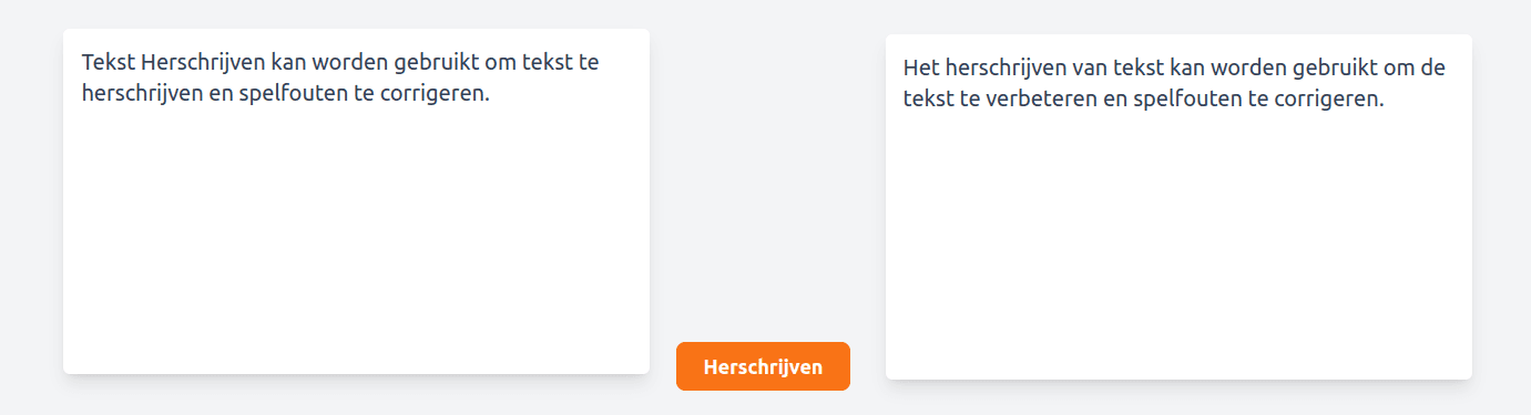 herschrijven van tekst voorbeeld
